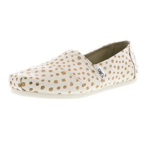 Toms Alpargata Classic Gold Polka Dot Shoe Womens Size 7.5